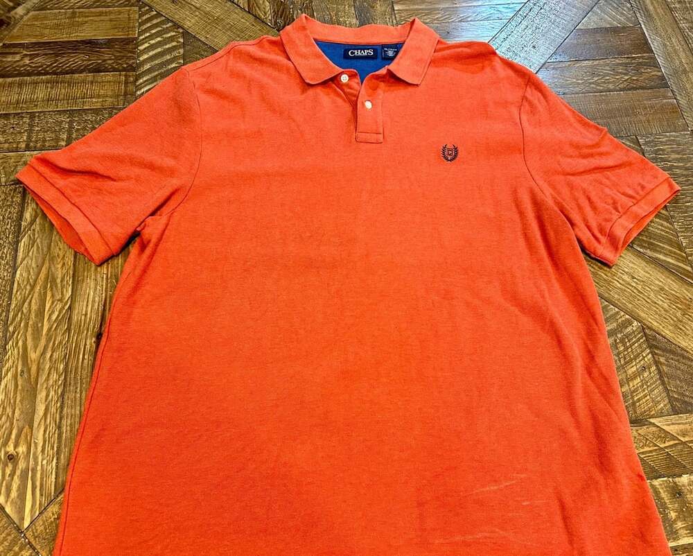 Chaps Polo Shirt Size XXL Orange Short Sleeve Cotton